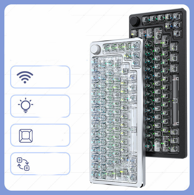 Transparent RGB Tri-mode Mechanical Wireless Keyboard